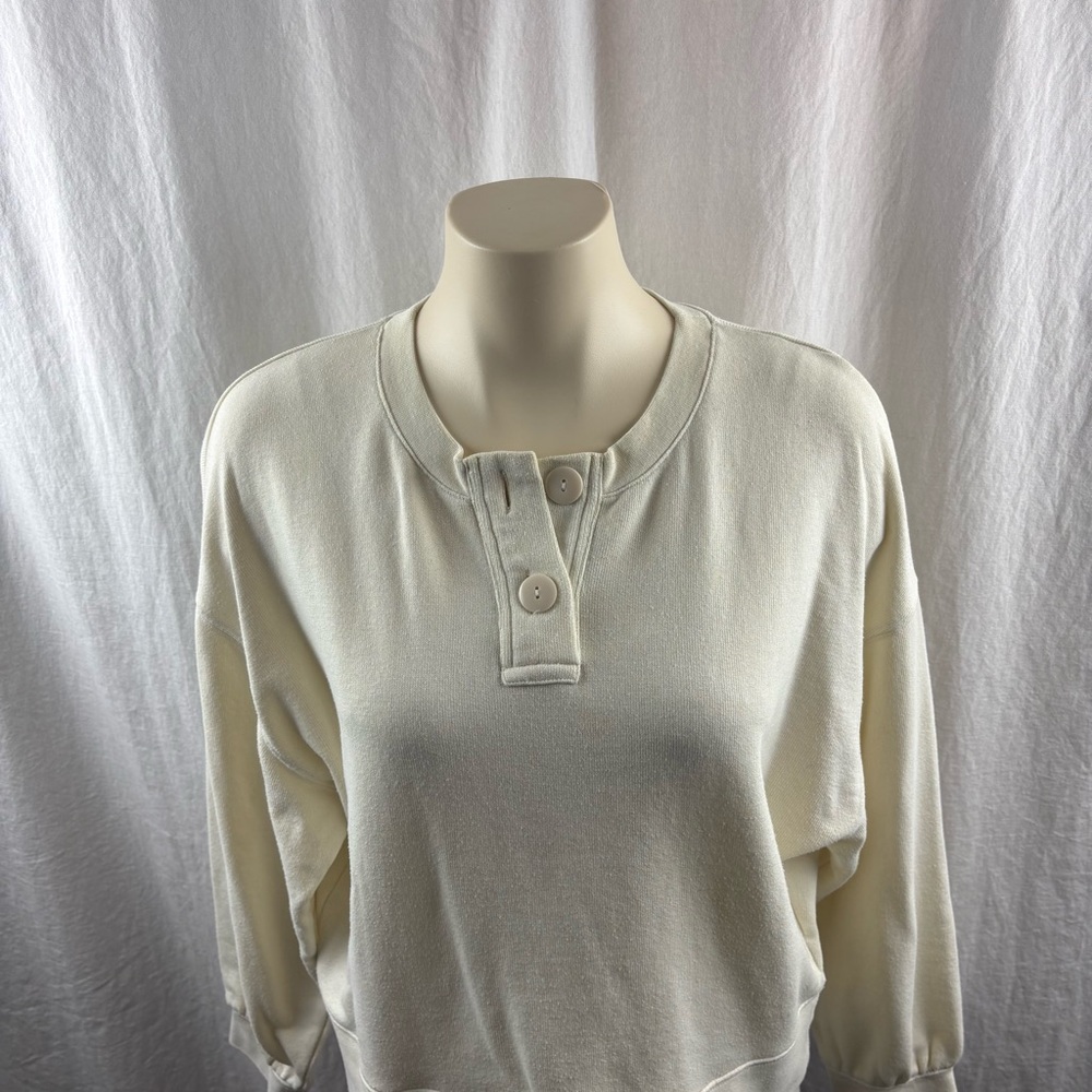 Rails Erin Henley Sweatshirt Ivory Small - Picture 10 of 11